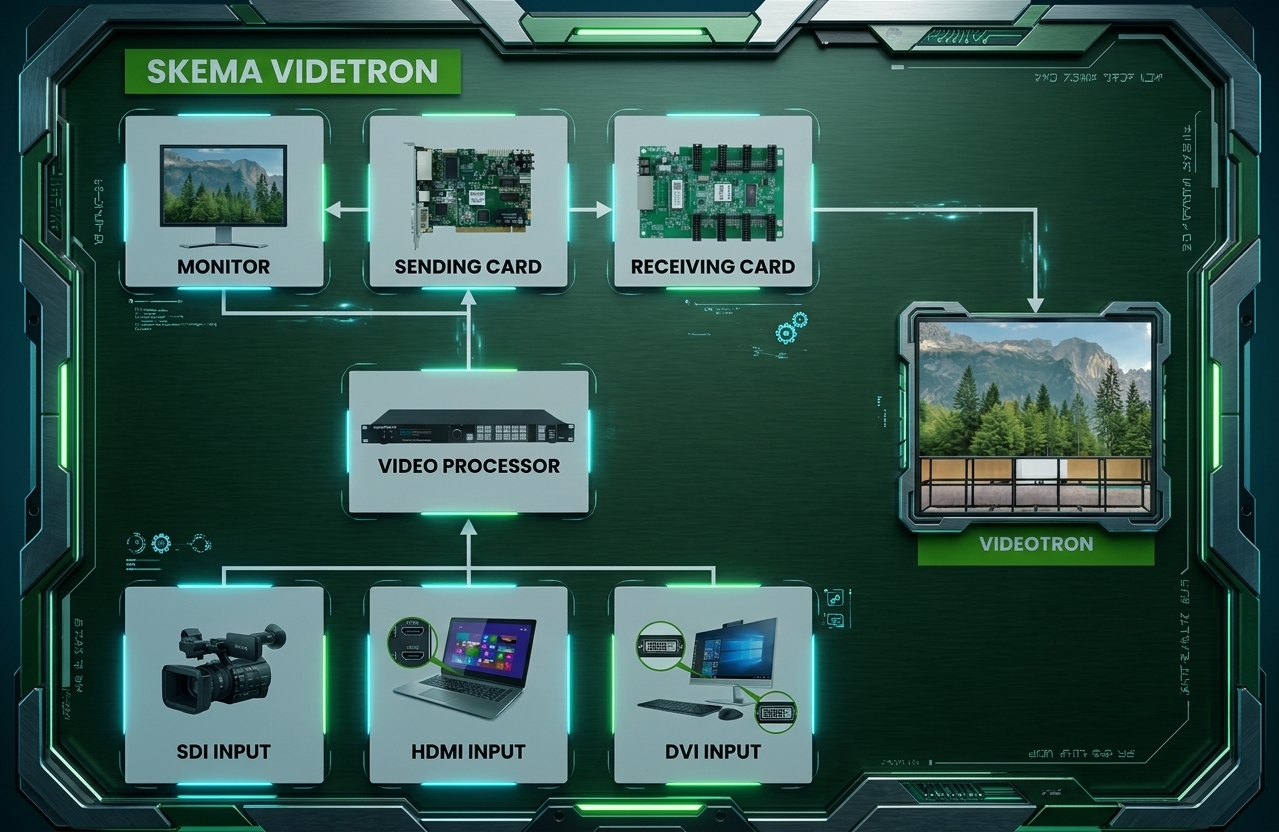 Ilustrasi videotron LED modular tanpa merek
